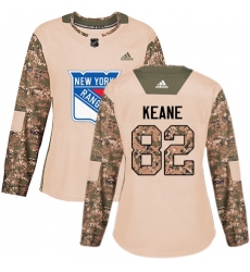 Women's Adidas New York Rangers #82 Joey Keane Authentic Camo Veterans Day Practice NHL Jersey