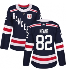 Women's Adidas New York Rangers #82 Joey Keane Authentic Navy Blue 2018 Winter Classic NHL Jersey