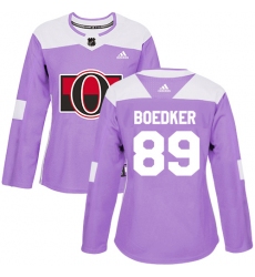 Women's Adidas Ottawa Senators #89 Mikkel Boedker Authentic Purple Fights Cancer Practice NHL Jersey