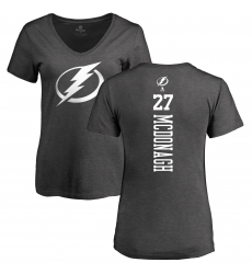 NHL Women's Adidas Tampa Bay Lightning #27 Ryan McDonagh Charcoal One Color Backer T-Shirt