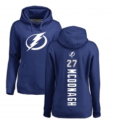 NHL Women's Adidas Tampa Bay Lightning #27 Ryan McDonagh Royal Blue Backer Pullover Hoodie