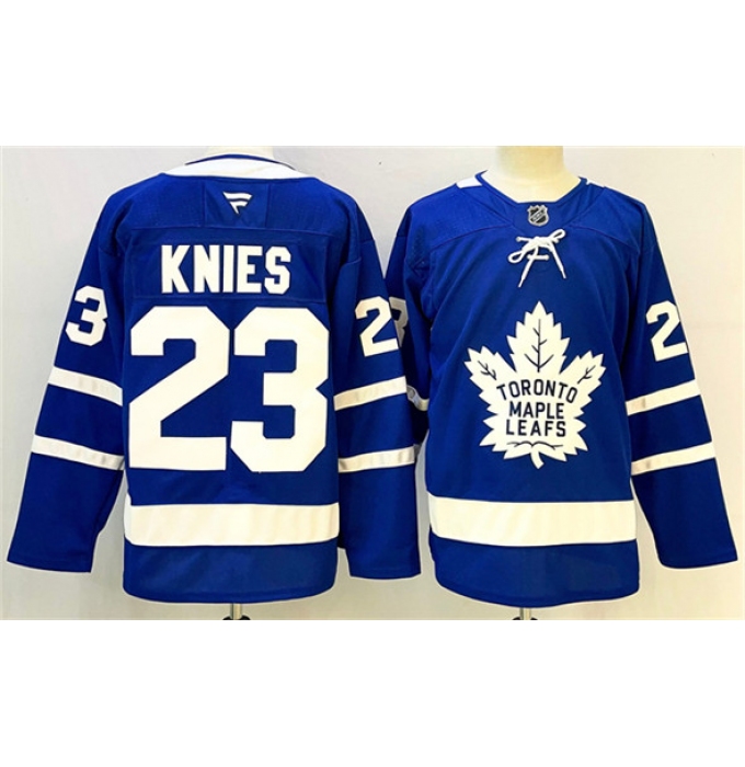 Men's Toronto Maple Leafs #23 Matthew Knies Blue 2024-25 Stitched Hockey Jersey