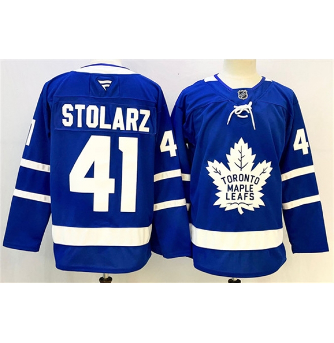 Men's Toronto Maple Leafs #41 Anthony Stolarz Blue 2024-25 Stitched Hockey Jersey
