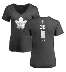 NHL Women's Adidas Toronto Maple Leafs #36 Josh Jooris Charcoal One Color Backer T-Shirt