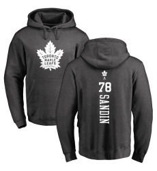 NHL Adidas Toronto Maple Leafs #78 Rasmus Sandin Charcoal One Color Backer Pullover Hoodie