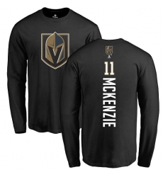NHL Adidas Vegas Golden Knights #11 Curtis McKenzie Black Backer Long Sleeve T-Shirt