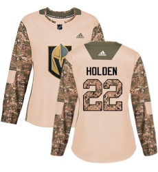 Women's Adidas Vegas Golden Knights #22 Nick Holden Authentic Camo Veterans Day Practice NHL Jersey