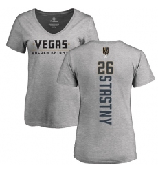 NHL Women's Adidas Vegas Golden Knights #26 Paul Stastny Gray Backer Slim Fit V-Neck T-Shirt