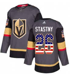 Youth Adidas Vegas Golden Knights #26 Paul Stastny Authentic Gray USA Flag Fashion NHL Jersey