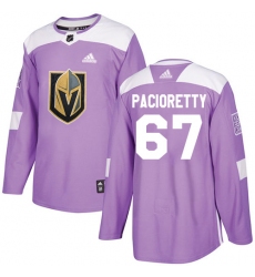 Men's Adidas Vegas Golden Knights #67 Max Pacioretty Authentic Purple Fights Cancer Practice NHL Jersey