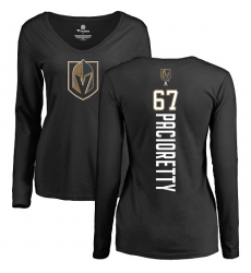 NHL Women's Adidas Vegas Golden Knights #67 Max Pacioretty Black Backer Slim Fit Long Sleeve T-Shirt