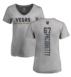 NHL Women's Adidas Vegas Golden Knights #67 Max Pacioretty Gray Backer Slim Fit V-Neck T-Shirt