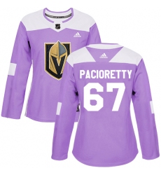 Women's Adidas Vegas Golden Knights #67 Max Pacioretty Authentic Purple Fights Cancer Practice NHL Jersey