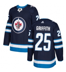 Men's Adidas Winnipeg Jets #25 Seth Griffith Premier Navy Blue Home NHL Jersey