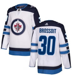 Men's Adidas Winnipeg Jets #30 Laurent Brossoit Authentic White Away NHL Jersey