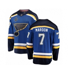 Men's St. Louis Blues #7 Patrick Maroon Fanatics Branded Royal Blue Home Breakaway 2019 Stanley Cup Final Bound Hockey Jersey