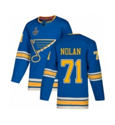 Youth St. Louis Blues #71 Jordan Nolan Authentic Navy Blue Alternate 2019 Stanley Cup Final Bound Hockey Jersey