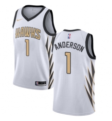 Youth Nike Atlanta Hawks #1 Justin Anderson Swingman White NBA Jersey - City Edition