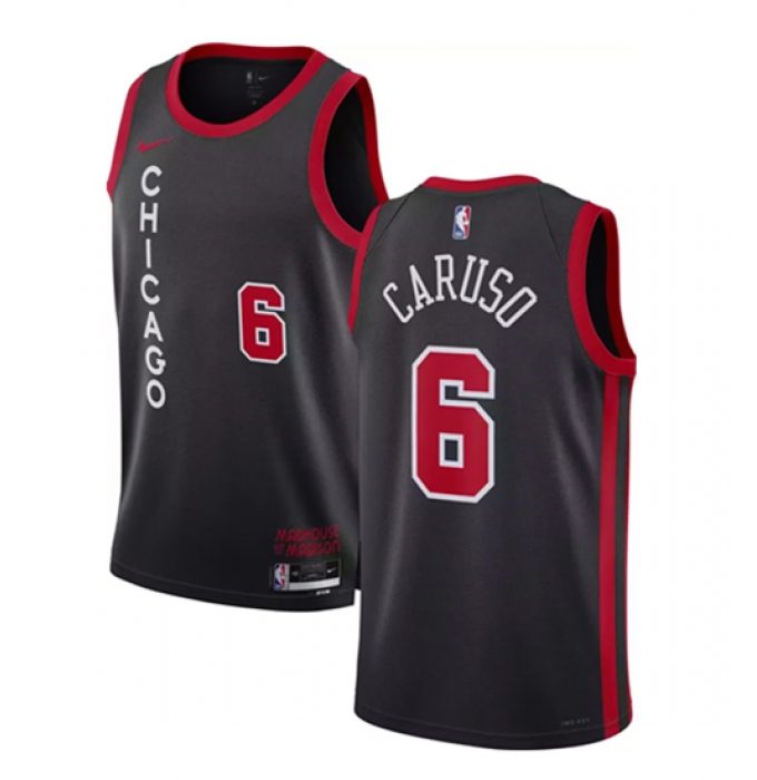Men's Chicago Bulls #6 Alex Caruso Black 2023-24 City Edition Stitched Basketball Jersey