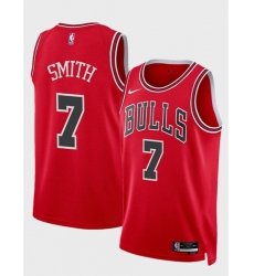 Men's Chicago Bulls #7 Jalen Smith Red 2024 Icon Edition Stitched Basketball Jersey