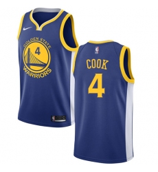 Men's Nike Golden State Warriors #4 Quinn Cook Swingman Royal Blue NBA Jersey - Icon Edition