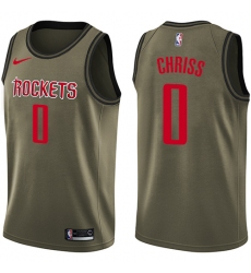 Men's Nike Houston Rockets #0 Marquese Chriss Swingman Green Salute to Service NBA Jersey