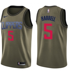 Men's Nike Los Angeles Clippers #5 Montrezl Harrell Swingman Green Salute to Service NBA Jersey