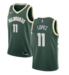 Youth Nike Milwaukee Bucks #11 Brook Lopez Swingman Green NBA Jersey - Icon Edition