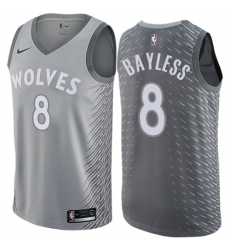 Women's Nike Minnesota Timberwolves #8 Jerryd Bayless Swingman Gray NBA Jersey - City Edition