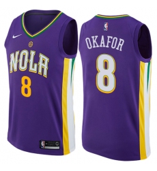 Men's Nike New Orleans Pelicans #8 Jahlil Okafor Swingman Purple NBA Jersey - City Edition