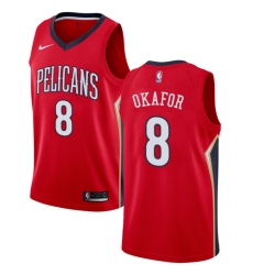 Youth Nike New Orleans Pelicans #8 Jahlil Okafor Swingman Red NBA Jersey Statement Edition