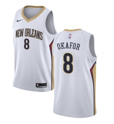 Youth Nike New Orleans Pelicans #8 Jahlil Okafor Swingman White NBA Jersey - Association Edition