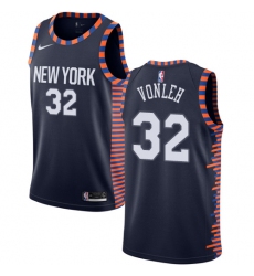 Men's Nike New York Knicks #32 Noah Vonleh Swingman Navy Blue NBA Jersey - 2018 19 City Edition
