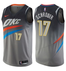 Women's Nike Oklahoma City Thunder #17 Dennis Schroder Swingman Gray NBA Jersey - City Edition