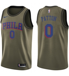 Youth Nike Philadelphia 76ers #0 Justin Patton Swingman Green Salute to Service NBA Jersey