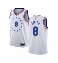 Men's Nike Philadelphia 76ers #8 Zhaire Smith White Swingman Jersey - Earned Edition