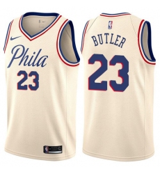 Youth Nike Philadelphia 76ers #23 Jimmy Butler Swingman Cream NBA Jersey - City Edition