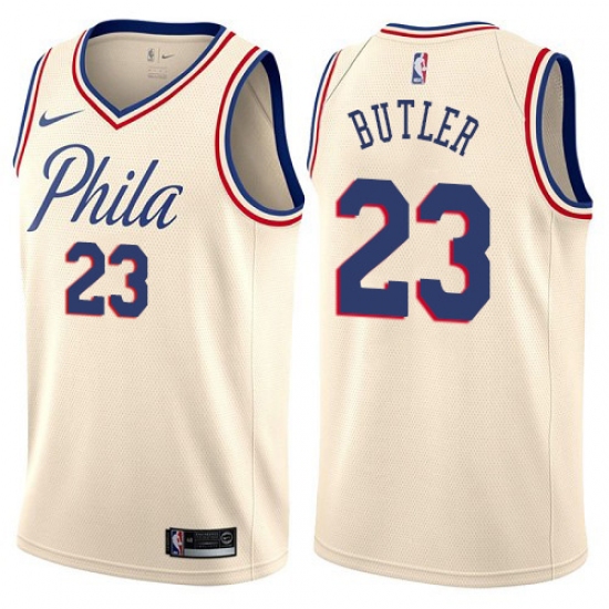 Youth Nike Philadelphia 76ers #23 Jimmy Butler Swingman Cream NBA ...