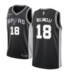 Youth Nike San Antonio Spurs #18 Marco Belinelli Swingman Black NBA Jersey - Icon Edition