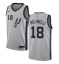 Youth Nike San Antonio Spurs #18 Marco Belinelli Swingman Silver NBA Jersey Statement Edition