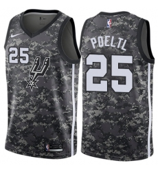 Men's Nike San Antonio Spurs #25 Jakob Poeltl Swingman Camo NBA Jersey - City Edition