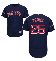 Men's Majestic Boston Red Sox #25 Steve Pearce Navy Blue Alternate Flex Base Authentic Collection 2018 World Series Champions MLB Jersey