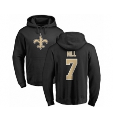 NFL Nike New Orleans Saints #7 Taysom Hill Black Name & Number Logo Pullover Hoodie