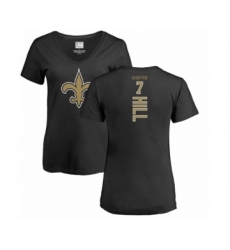 NFL Women's Nike New Orleans Saints #7 Taysom Hill Black Backer Slim Fit T-Shirt