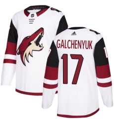 Men's Adidas Arizona Coyotes #17 Alex Galchenyuk White Road Authentic Stitched NHL Jersey