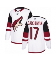 Youth Adidas Arizona Coyotes #17 Alex Galchenyuk Authentic White Away NHL Jersey