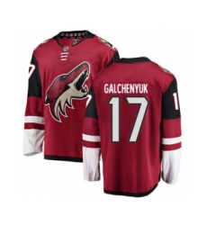 Youth Arizona Coyotes #17 Alex Galchenyuk Authentic Burgundy Red Home Fanatics Branded Breakaway NHL Jersey