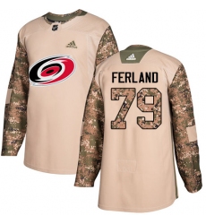 Men's Adidas Carolina Hurricanes #79 Michael Ferland Camo Authentic 2017 Veterans Day Stitched NHL Jersey