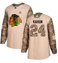 Men's Adidas Chicago Blackhawks #24 Dominik Kahun Camo Authentic 2017 Veterans Day Stitched NHL Jersey