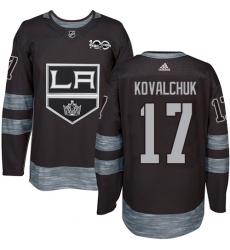 Men's Adidas Los Angeles Kings #17 Ilya Kovalchuk Black 1917-2017 100th Anniversary Stitched NHL Jersey